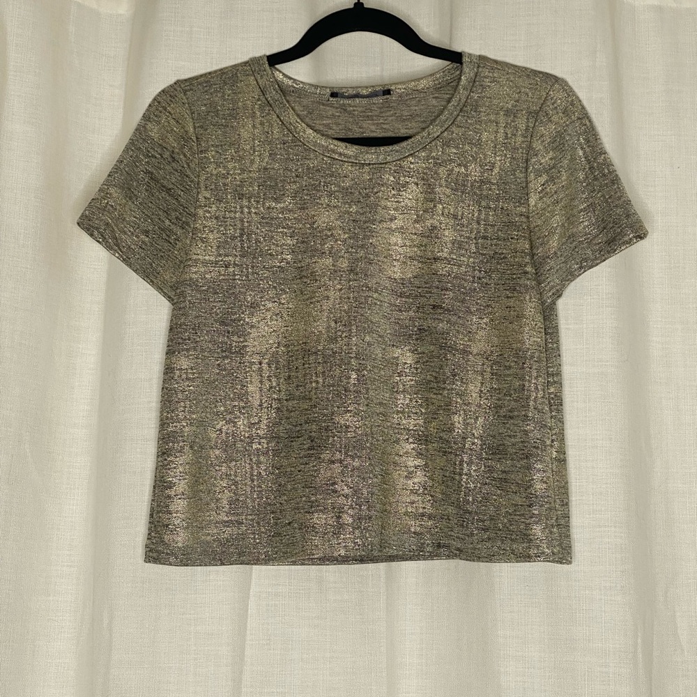 Metallic Short Sleeve Top